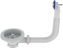 Выпуск 3 1/2" с пластиковой решеткой, круглым переливом, PNV320-40-MR [54610]