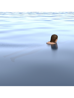 пляж Девушка плывет 11