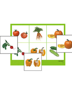 Лото "Овощи" (4 планшета, 24 карт., цвет., ламинир.)