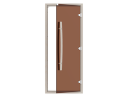 Комплект двери с "бронзовым" стеклом SAWO 742-4SGA-1 (с порогом, осина) купить в Алуште