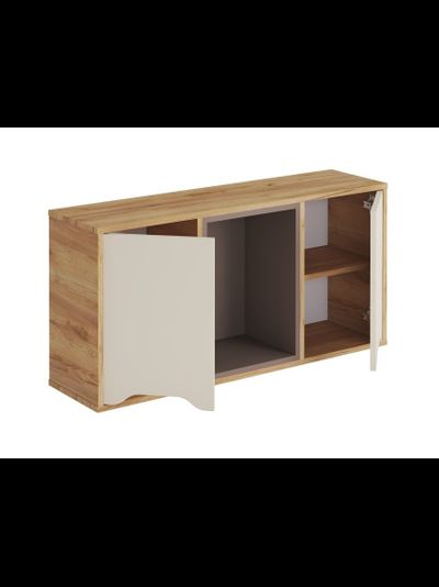 Rich Полка навесная ПН-001 Дуб Крафт золотой - Миндаль/Глиняный серый