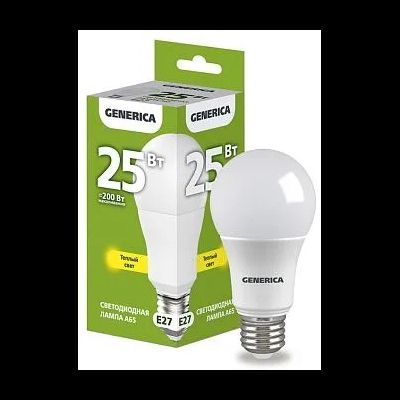 Лампа светодиодная груша E27 25Вт 230В теплый свет Generica