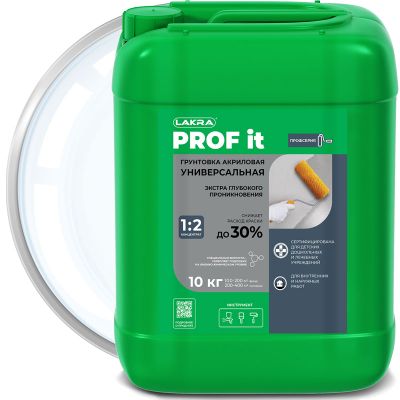 Грунтовка концентрат 1:2 универсальный глубокого проникновения ЛАКРА PROF IT 10 кг