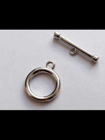 Застежка тогл покрытие родий 12х14мм цвет серебро