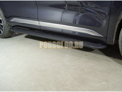 Пороги алюминиевые "Slim Line Black" 1920 мм ТСС для Exeed VX 2023-