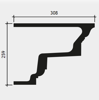 Карниз 4.02.101 сборный - 259*308*2000мм