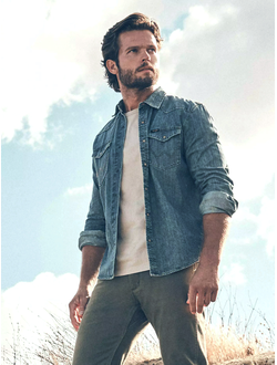 Рубашка Wrangler® Denim Western Snap Front Shirt