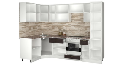 Кухня "Агава" 1,45мх2,75м угловая МДФ (Эра) светлая