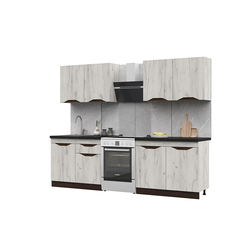 Паола Кухня 2,0 м Дуб крафт белый/Дуб крафт белый/Венге