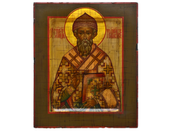 Спиридон Тримифунтский, святитель. Рукописная икона.