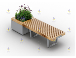 1652.1 Скамья с вазоном на металлическом основании