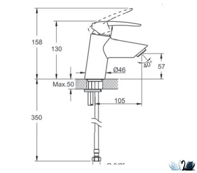 Смеситель для раковины VitrA Dynamic S A40950EXP