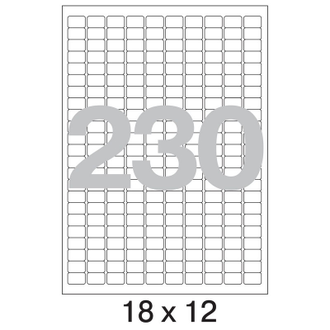 Этикетки самоклеящиеся Promega label 18х12 мм/230шт. на листе А4 100 листов в упаковке