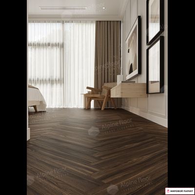 Ламинат Alpine Floor Herringbone 12 Орех Сицилия LF105-13 34 класс толщина 12 мм с фаской 1.32 м2