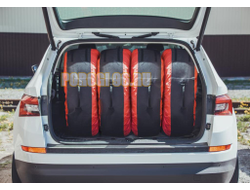 Чехлы для хранения автомобильных колес, 4 штуки, Широкие, размер от 15” до 20”, цвет черный/красный