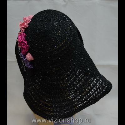 шляпа дизайнерская Vizio Италия 5493 FF черная с цветами