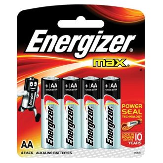 Батарейки ENERGIZER MAX, AA LR6, комплект 4 шт., АЛКАЛИНОВЫЕ, 1,5 B (работают до 10 раз дольше), E91 AA BP 4 RU