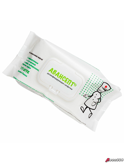 Дезинфицирующие салфетки спиртовые 120 шт., АВАНСЕПТ, для обработки рук и поверхностей, клапан-крышка. 609716