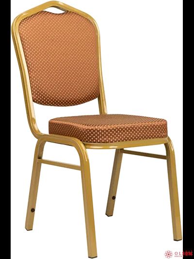 Стул банкетный Аякс 25 мм золото, корона коричневая