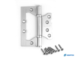 Петля дверная накладная без врезки (бабочка) хром матовый купить в Челябинске | КВИРТЕК