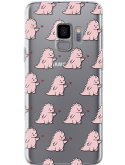 Чехол для Samsung с дизайном животные Розовые Дино