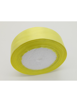 Лента атласная 25 мм, цвет светлый лимон арт. 10