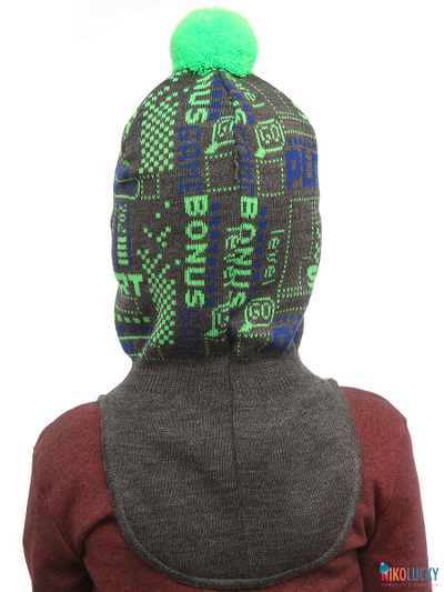 Шапка-шлем  21202-06, цвет темно-серый, ярко-синий, р. 52-54