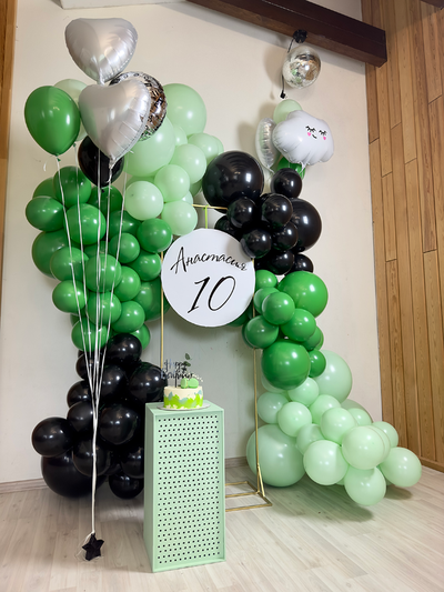 Оформление детского дня рождения в зелёном стиле № 1452