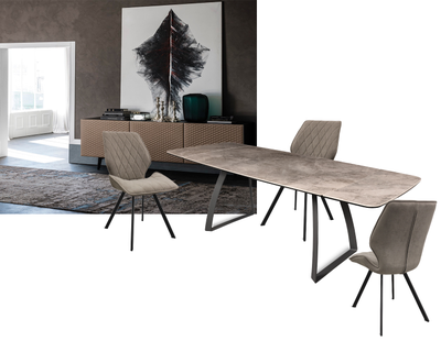 LORENZO антрацит/ керамика ONIX LATTE глянец 160(+35+35)x90