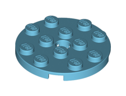 Plate, Round 4 x 4 with Hole, Medium Azure (60474 / 6102828)