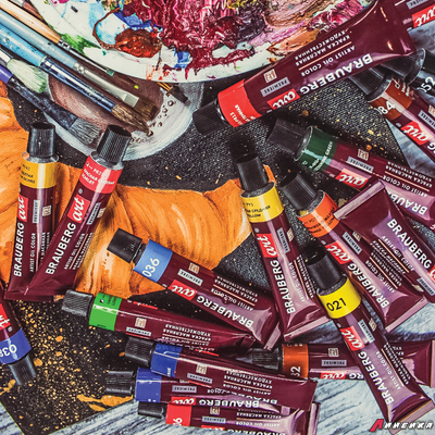 Краски масляные художественные BRAUBERG ART PREMIERE, 18 цв по 12 мл, проф. серия, в тубах. 191456