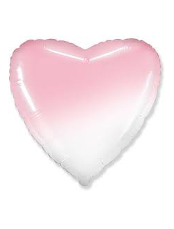 Шар Сердце Сердце Радуга, нежный градиент розовый / Rainbow gradient