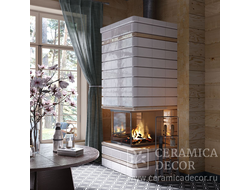 Каминная облицовка Брикс. Цвет: Белый Антик, Карамель