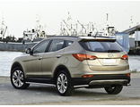 Защита заднего бампера уголки d60 для HYUNDAI SANTA-FE 2012-2016 (RIVAL, РОССИЯ)