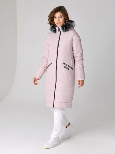 Пальто 23406 серо-розовый ЗИМА