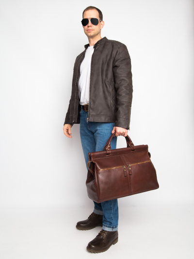 Кожаный саквояж Veano Premium brown (арт. 4004-53)