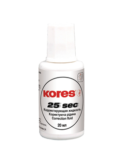 Корректирующая жидкость KORES WHITE 20мл на быстросохн основе, кисточка 66817