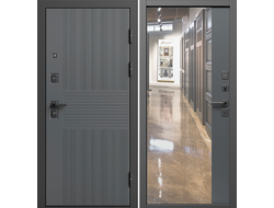 Дверь входная Селект с большим зеркалом Фацет грей