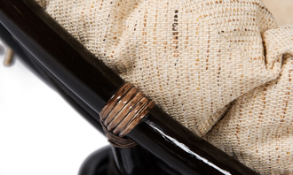 Кресло из ротанга «Папасан» (Papasan 23/01) + Подушка (Antique brown (античный чёрно-коричневый))