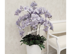 Композиция из искусственных цветов Орхидея напольная голубая в высокой вазе ОР016