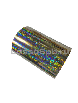 Трансферная поталь Серебро Голография Точки рулон 8,5 см * 100 м