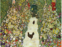 Купить греющую картину с фото репродукции Густава Климта Садовая аллея с курицами
