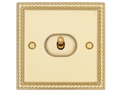 Переключатель 1-клавишный тумблер T&J Electric ColossaI Polished Brass