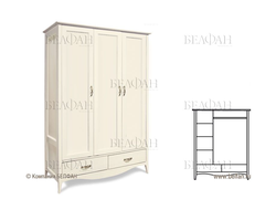 Шкаф для одежды 3-х дв. "Флорис-22"