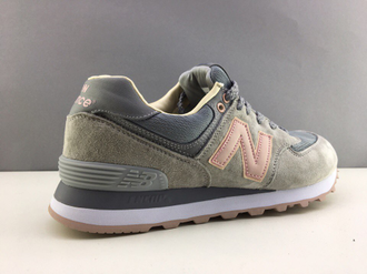 New Balance 574 Серые с розовым (36-40) Арт. 190M-A