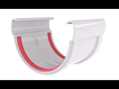 Соединитель желобов ПВХ Grand Line белый