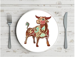 Тарелка с символикой "Быка" №5