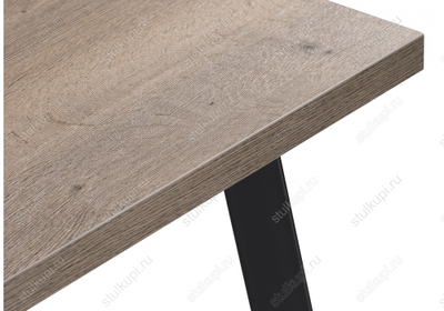 Стол Тринити Лофт 120 32 мм дуб галифакс табако / черный матовый