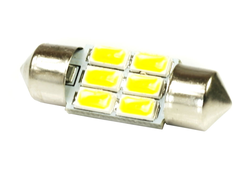 Автолампа салонная GG 12v C5W 1131 6 SMD 5630 (31мм, диод белый)