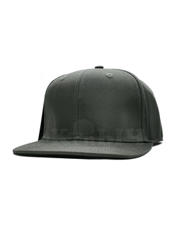 Кепка без рисунка темно-серая с прямым козырьком